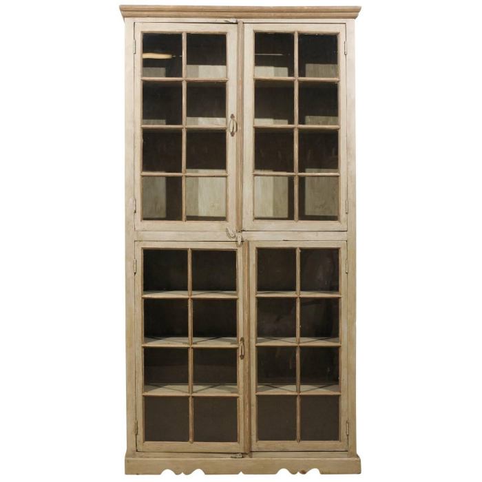 2 glass door TALL cabinet (interior will the match wood type and finish ... Tall entry cabinet furniture with glass door