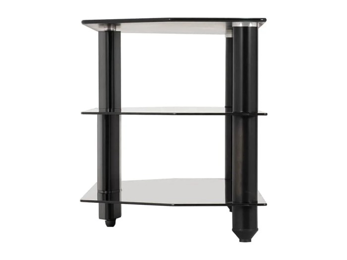 Seconique Bromley Black Glass TV Cabinet Black glass TV furniture with wire management