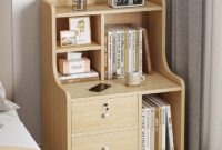 Tall nightstand furniture with two drawers
