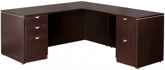 L-shaped desk furniture with mobile pedestal