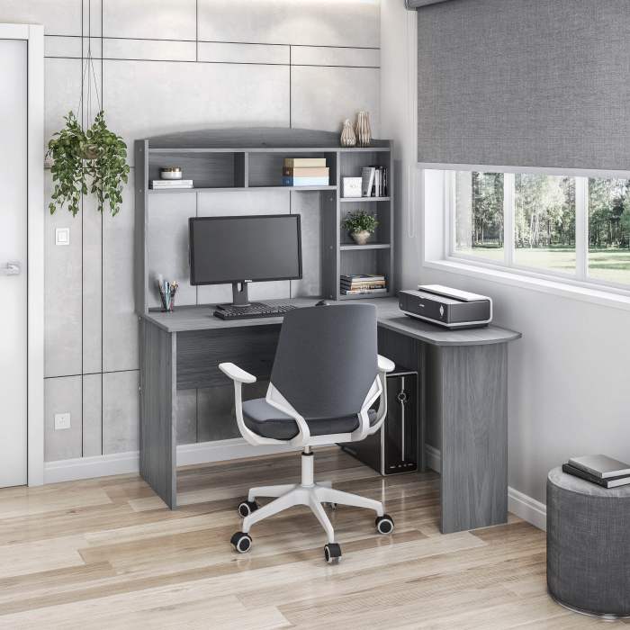 L-shaped desk furniture with mobile pedestal