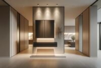 Floating cabinet furniture for entry walls