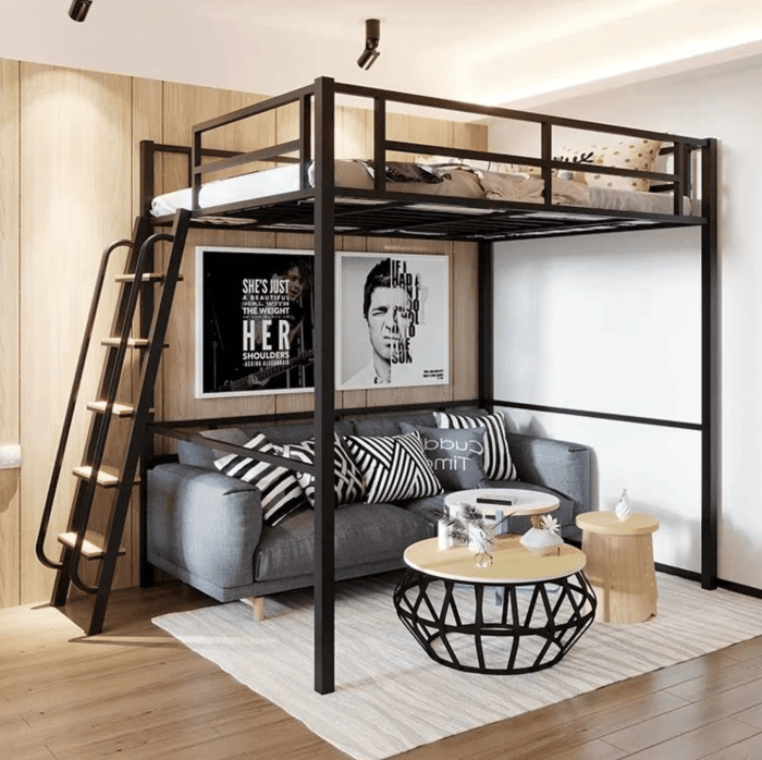 JACKPOT! Contemporary Low Loft Twin Bed with End Ladder Loft Bed White ... Loft bed furniture with side ladder