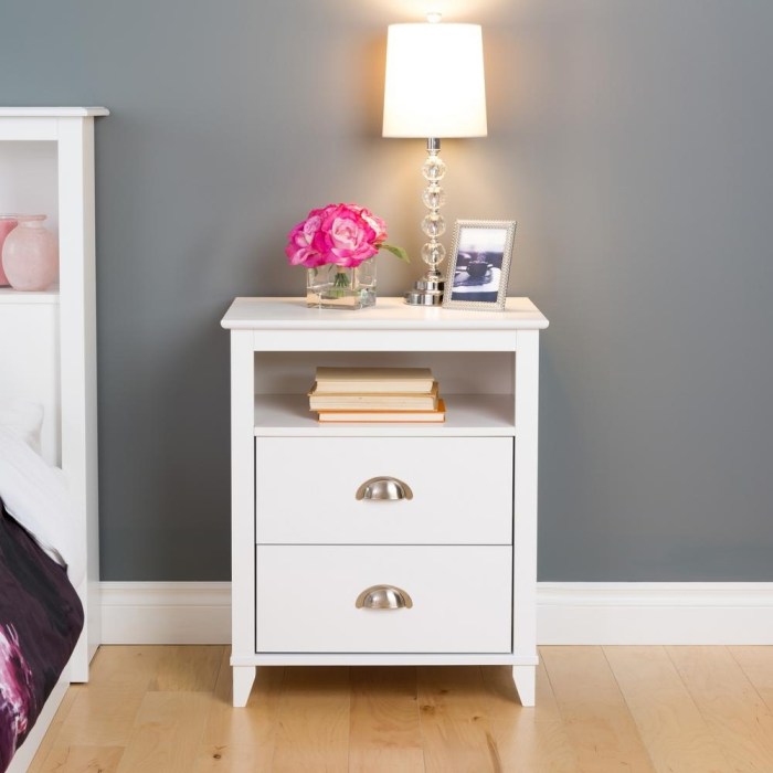 Ebern Designs 27.5'' Tall 2 - Drawer Nightstand | Wayfair Tall nightstand furniture with two drawers